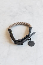 Matte Black and Natural Rope Pet Collar