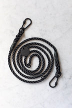 Matte Black and Black Rope Leash