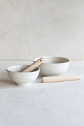 Cream Ceramic Mortar and Pestle Set