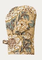 Floral Block Print Oven Mitt