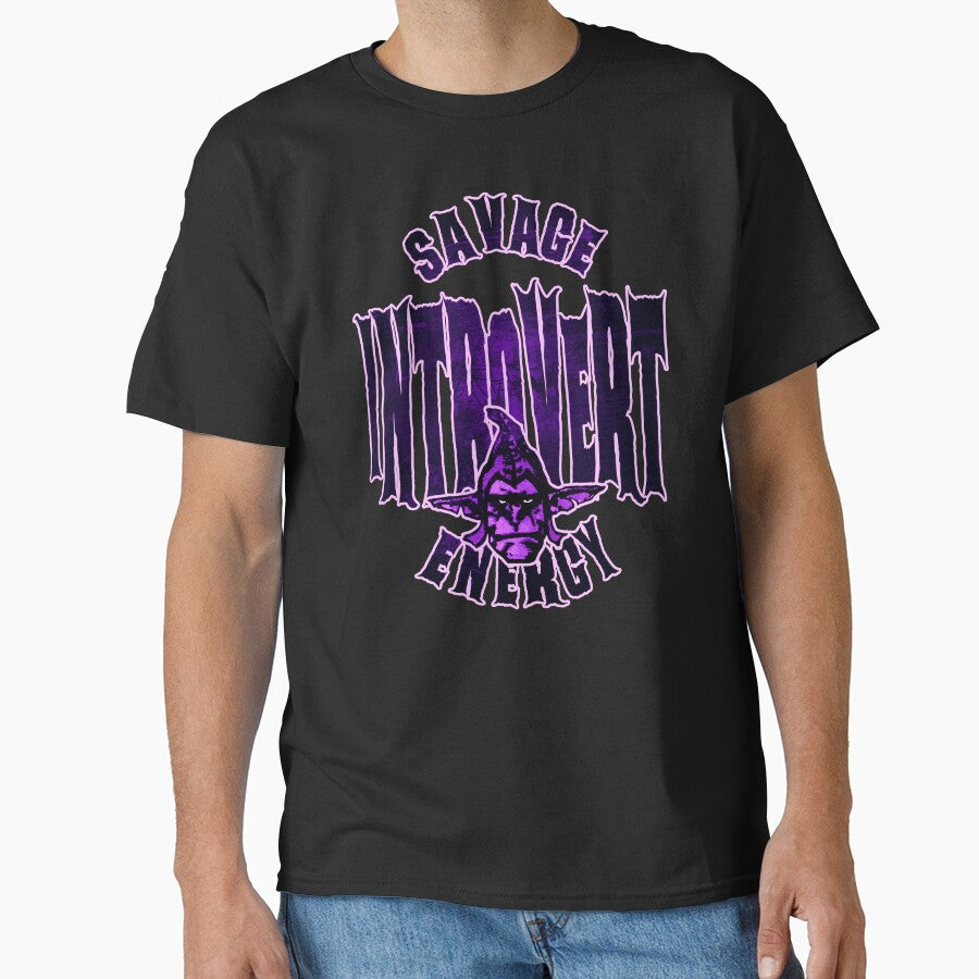 Savage Introvert Energy – Quiet but Savage Mood Badge Design by AreKreative Unisex T-shirt, Sweatshirt, Hoodie, Long Sleeve Tee