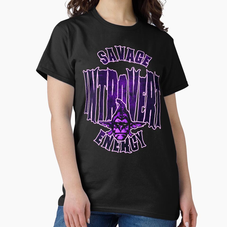 Savage Introvert Energy – Quiet but Savage Mood Badge Design by AreKreative Unisex T-shirt, Sweatshirt, Hoodie, Long Sleeve Tee