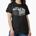 Best Dad Ever with American Flag Shirt. Funny Dad joke Shirt. Father's day Shirt. Funny Dad Sticker. Dad Socks. Gift for Father. Funny Husband Shirt. Gift for him. American Shirt. Papa Shirt. by Aknarin Thika