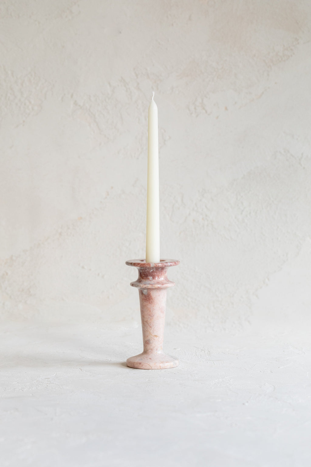 Vintage Pink Onyx Candlestick